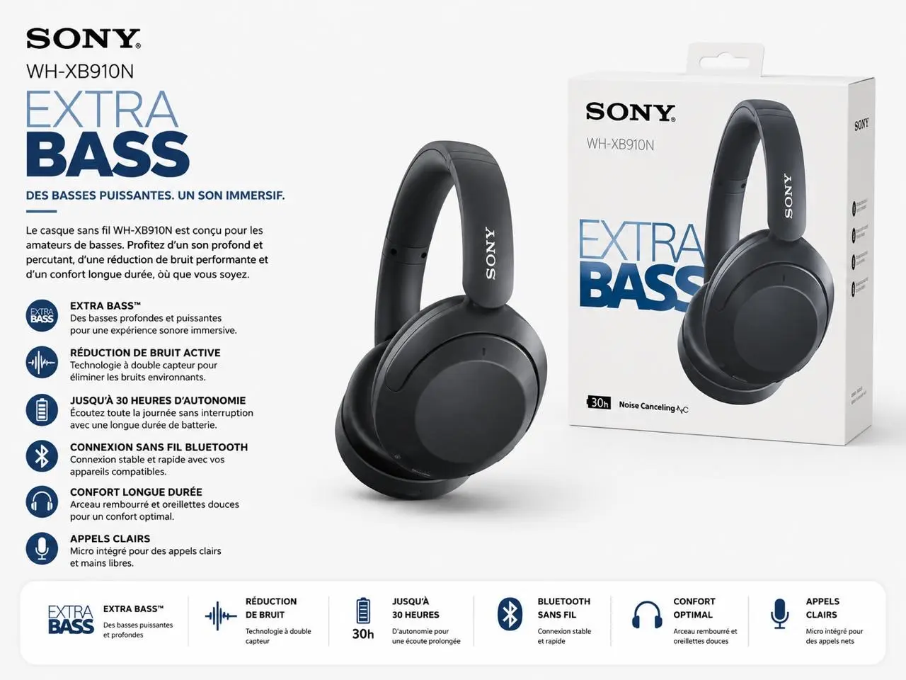 SONY. WH-XB910N EXTRA BASS