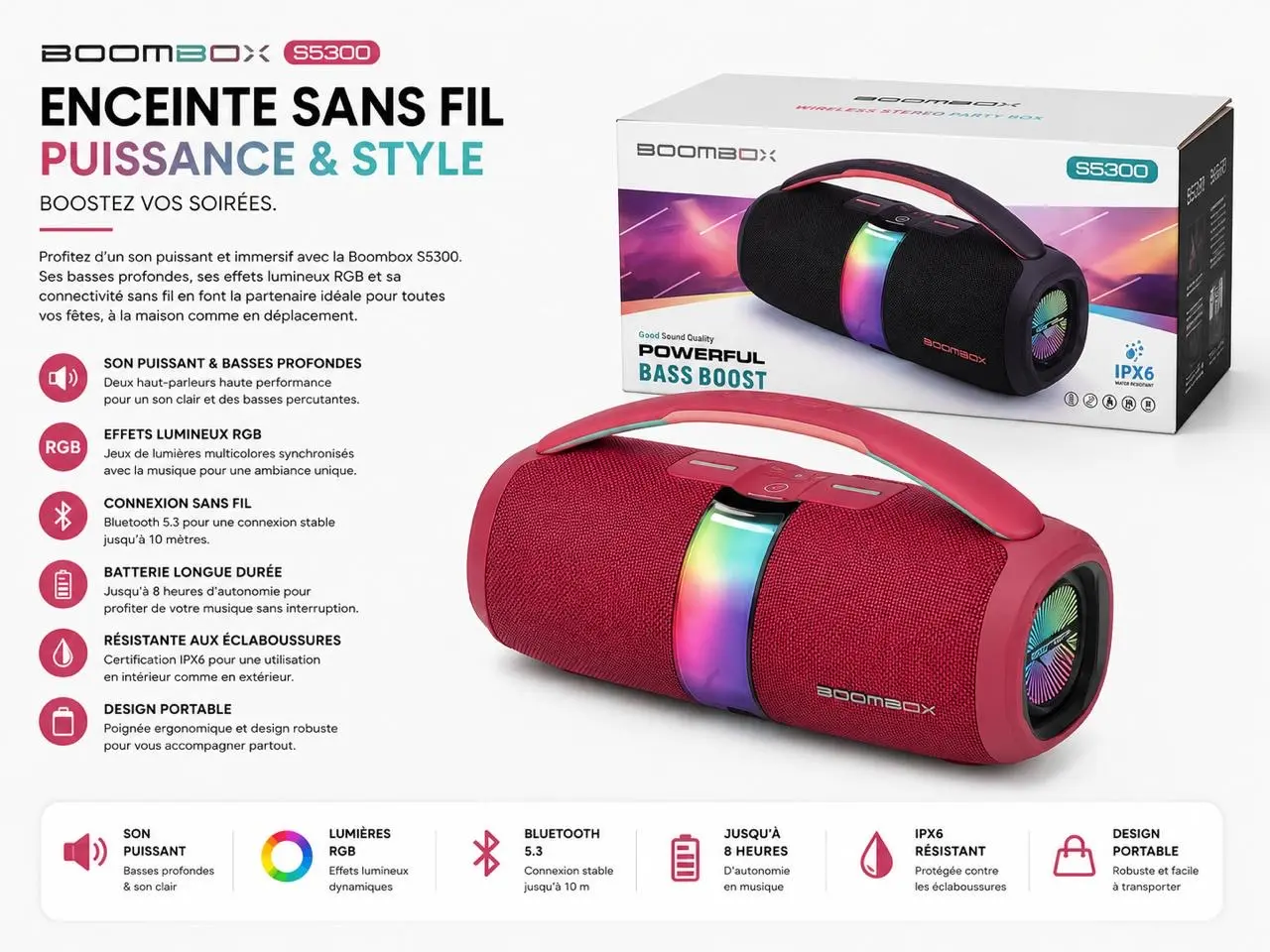 BOONuOX S5300 ENCEINTE SANS FIL